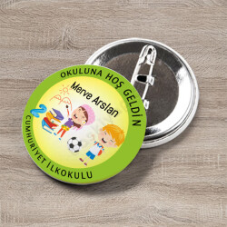 Okula Hoşgeldin Kız Ögrenci Rozeti 3 online tasarla