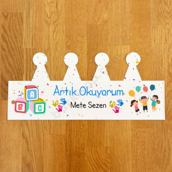 Okuma Bayramı Tasarımlı Kendin Tasarla Taç online tasarla