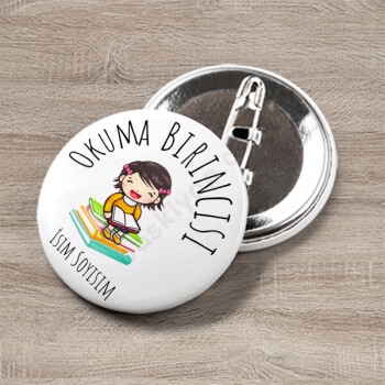 Okuma Birincisi Tasarımlı Rozet Kişiye Özel online tasarla