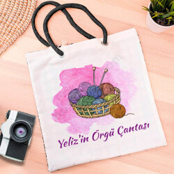 Örgü Temalı Bez Çanta online tasarla