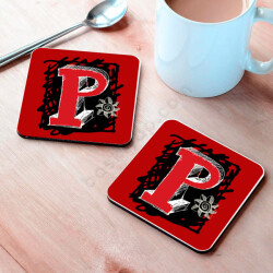 P Harfli Bardak Altlığı online tasarla