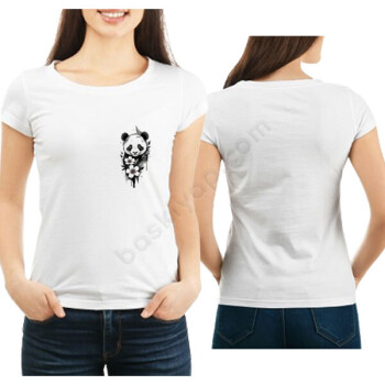 Panda Temalı Beyaz Tişört online tasarla