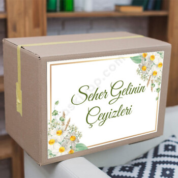 Papatya Çeyiz Etiketi online tasarla