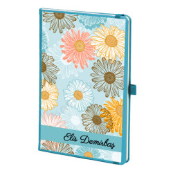 Papatya Tasarımlı Kişiye Özel Mavi Ajanda online tasarla