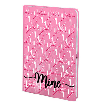 Çiçek Tasarımlı Pembe Ajanda online tasarla