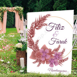 Pembe Başak Tasarım Ayaklı Pano online tasarla