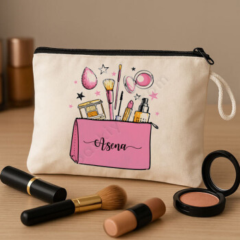 Pembe Çanta Tasarımlı Makyaj Çantası online tasarla