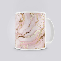 Pembe Gold Mermerdesenli Kupa Bardak online tasarla