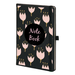 Pembe Lale Siyah Ajanda online tasarla