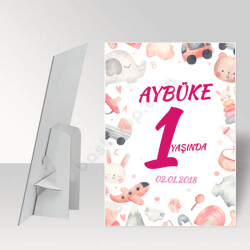 Pembe Tasarım Ayaklı Pano online tasarla