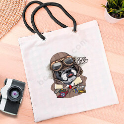 Pilot Dog Baskılı Bez Çanta online tasarla