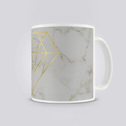 Pırlanta Ve Mermer Desenli Kupa Bardak online tasarla