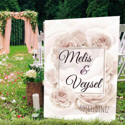 Pudra Gül Model Ayaklı Pano online tasarla