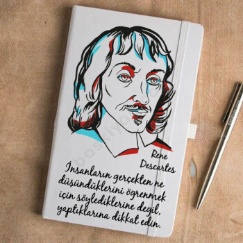 Rene Descartes Tasarımlı Ajanda Defter online tasarla
