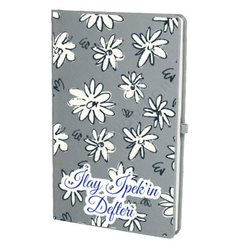 Renkli Papatya Model Gri Ajanda online tasarla