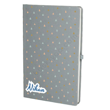 Renkli Üçgen Tasarımlı Gri Ajanda online tasarla