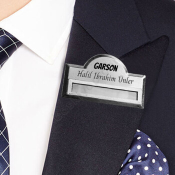 Resepsiyon Gümüş Yaka İsimliği online tasarla