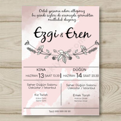 Sade Düğün & Kına Davetiye Modeli online tasarla