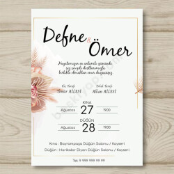 Sade Düğün & Kına Davetiye Modeli 2 online tasarla