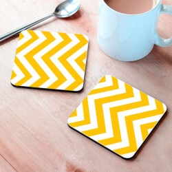 Sarı Çizgiler Tasarım Bardak Altlığı online tasarla
