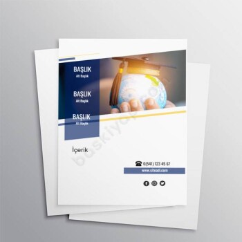 Sarı Desenli A4 Kurs Broşürü online tasarla