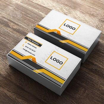 Sarı- Gri Standart Kartvizit Tasarımı online tasarla