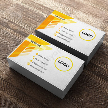 Sarı-Turuncu Renkte Tek Yön Kartvizit Tasarımı online tasarla