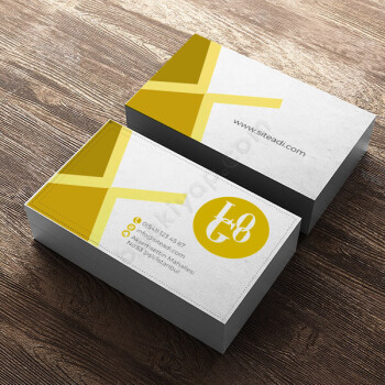 Sarı Ve Kahverengi Tasarım Kartvizit online tasarla