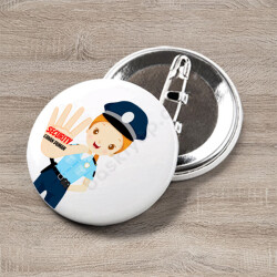 Security Baskılı Buton Rozet online tasarla