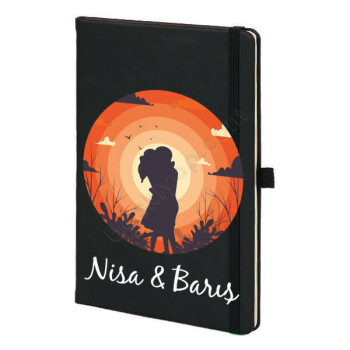 Sevgileye Özel Tasarım Siyah Ajanda online tasarla