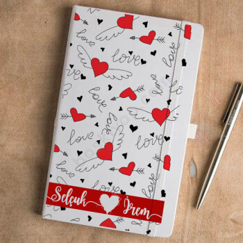 Sevgililer Gününe Özel Beyaz Ajanda online tasarla