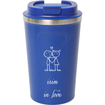 Sevgililer Gününe Özel Lacivert Kilitli Çelik Termos Mug online tasarla