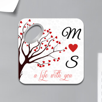 Sevgiliye Özel Kare Bardak Altlığı Magnet online tasarla