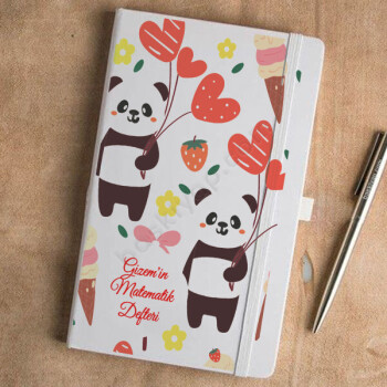 Sevimli Ayıcık Tasarımlı Beyaz Ajanda online tasarla