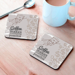 Sevimli Kahve Bardak Altlığı online tasarla