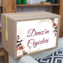 Şık Gül Tasarım Çeyiz Etiketi online tasarla