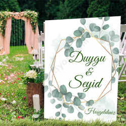 Şık Yaprak Tasarımlı Ayaklı Pano online tasarla