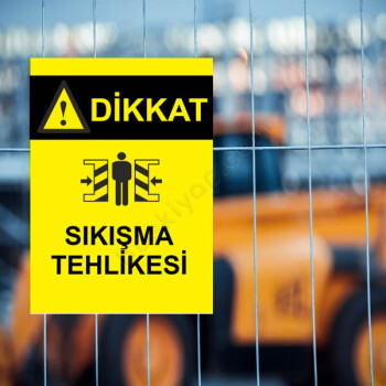 Sıkışma Tehlikesi Etiketi online tasarla