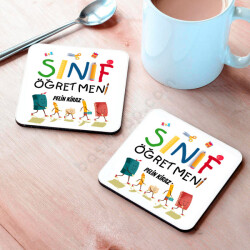 Sınıf Öğretmenlerine Özel Bardak Altlığı online tasarla