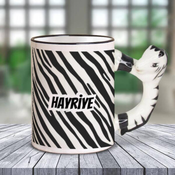 Siyah Beyaz Desen At Kulplu Kupa online tasarla