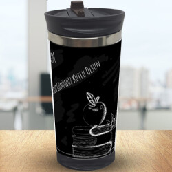 Siyah Beyaz Öğretmenler Günü Baskılı Termos 300Ml online tasarla