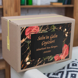 Siyah Çerçeveli Çeyiz Etiketi online tasarla