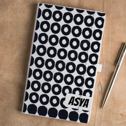 Siyah Daire Tasarımlı Beyaz Ajanda online tasarla