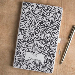 Siyah Desenli Beyaz Ajanda online tasarla