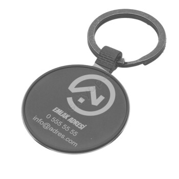 Siyah Yuvarlak Emlakçı Anahtarlık online tasarla