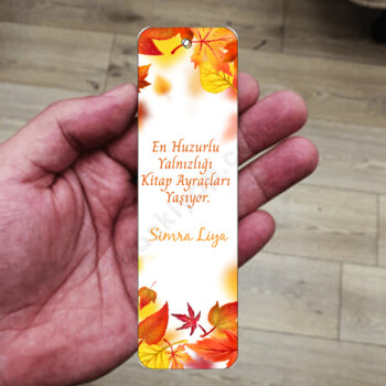 Sonbahar Temalı Metal Kitap Ayracı online tasarla