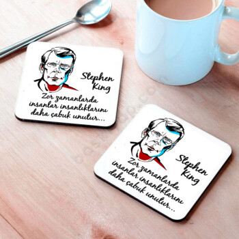 Stephen King Tasarımlı Metal Bardak Altlığı online tasarla