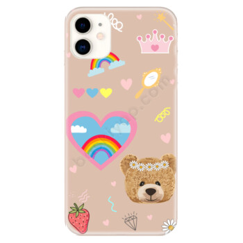 Sticker Tasarımlı İphone 11 Pembe Kılıf online tasarla