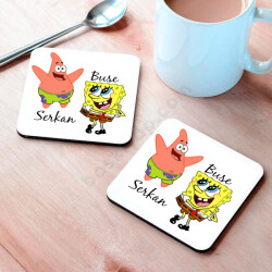 Sünger Bob Tasarım Bardak Altlığı online tasarla