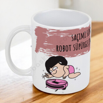 Süpürge Tasarımlı Baskılı Kupa online tasarla